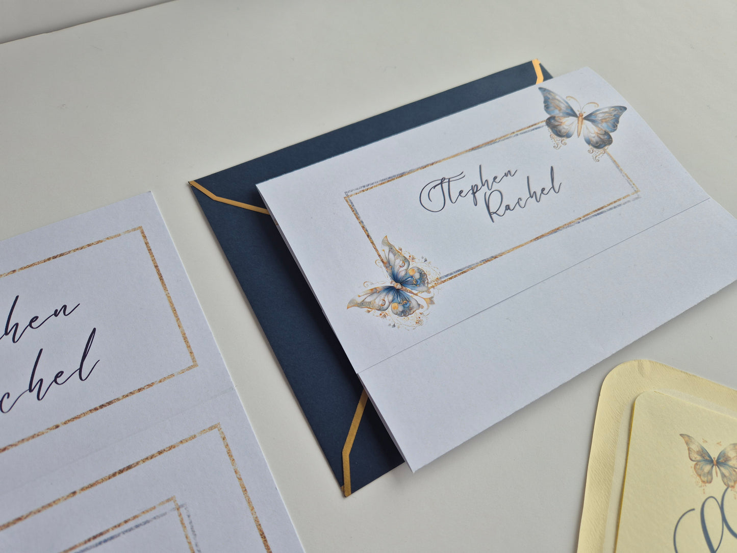 Blue butterfly Wedding invitations